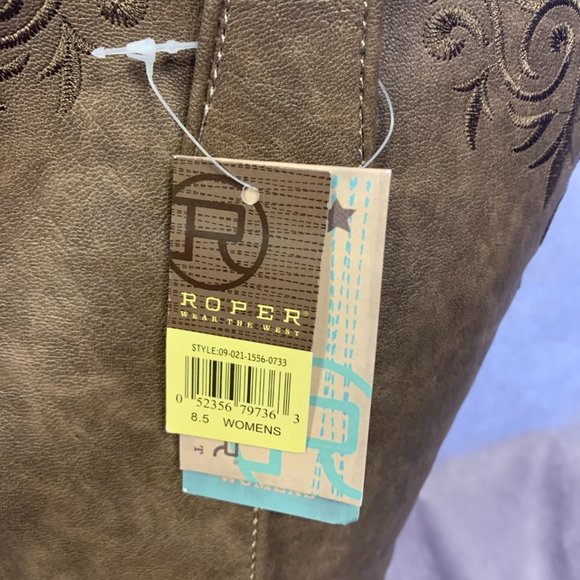 ROPER Womens Brooklyn Scrolls & Vines Mid-Calf Cowgirl Boots - Picture 6 of 9